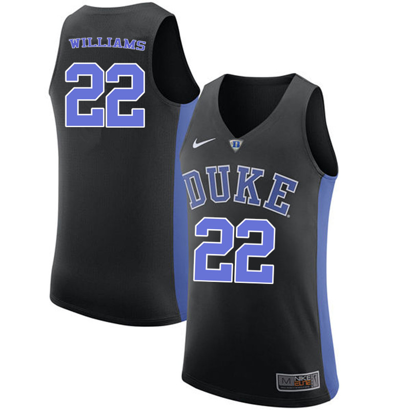 Men #22 Jason Williams Duke Blue Devils College Basketball Jerseys-Black